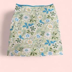 LOFT Floral Blue and Green Pencil Skirt